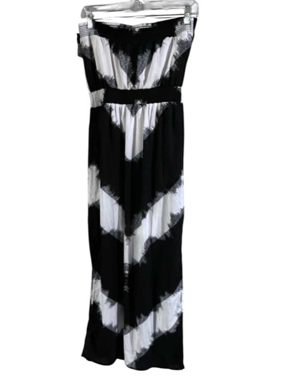 NWT Mossimo Supply Co. black and white strapless chevron maxi dress Sz S